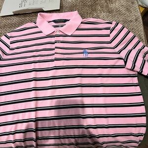Ralph Lauren Pink and Black Striped Polo Shirt